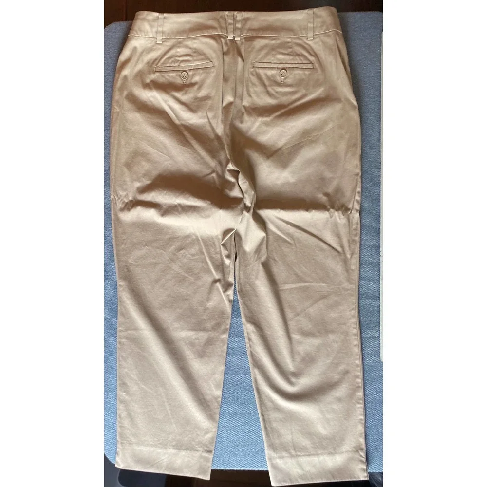 Talbots the Perfect Crop curvy fit Women’s pants size 10 tan cotton summer crop - Picture 3 of 13